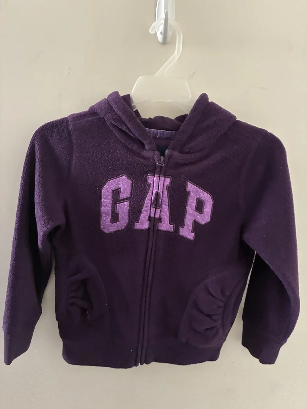 Gap Kids Purple Fleece Zip Hoodie with Logo